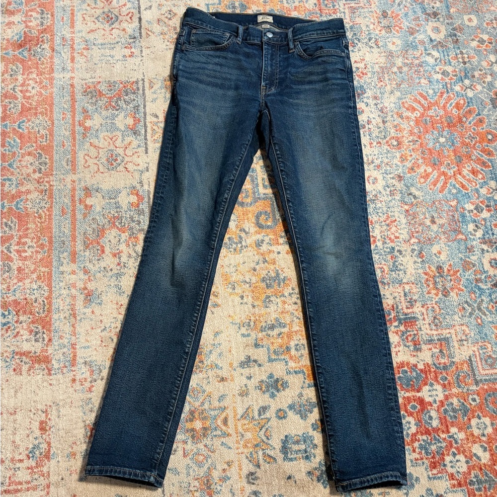 J. Crew Men's Straight Jeans in Dark Indigo Blue